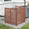 thumbnail image 4 of CAMSCH 3-Panel Outdoor Wood Privacy Fence, 3-Section Privacy Screens, Air Conditioner Fence Panels Trash Can Fence Pool Equipment Enclosure for Garden, Patio, Landscaping, 32" W x 38" H, Brown, 4 of 11