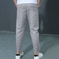 thumbnail image 6 of KAUOD Boys 2 Piece Uniform Tapered Pants Straight Elastic Waist Performance Cropped Pants with Pockets Kids Dress Trousers, 6 of 7