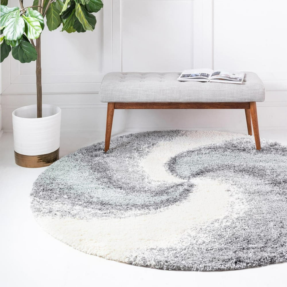 Soft Touch Shag Collection Round Rug ‚Äì 4 Ft Round Dark Green
