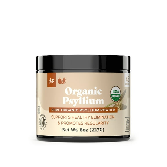 Pure Organic Psyllium Husk Powder Bulk - 8oz (227g) Bulk Organic Whole Unflavored Fiber & Colon Cleanse Psyllium Seed