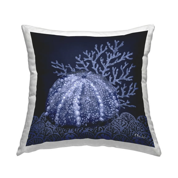 Stupell Industries Dark Sea Urchin Decorative Printed Throw Pillow Design by Paul Brent.