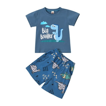 

COUTEXYI Baby Boy Dinosaur Letter Print T-shirt / Tank Top + Shorts
