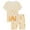 Beige, variant on WOYY Toddler Girls Clothing Set Short Sleeve Graphic T Shirt Shorts Outfits Sleepwear Pajamas
