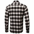 thumbnail image 3 of Pompotops Homme Automne Décontracté Coupe Ajustée Manches Longues Col Rabattu à Carreaux Poche Haut Blouse Chemise en Solde, 3 of 3
