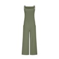 thumbnail image 4 of Caywon Womens Overalls Casual Loose Fit Dungarees Romper Baggy Playsuit Imitation Linen Style Jumpsuit One Piece Outfit Comfortable Lightweight Fabric Relaxed Army Green 2XL, 4 of 6
