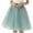 Green, variant on Mrat Summer Boho Skirts Fashion Women's Large Gauze Pleated Half Skirt Gauze Skirt Puffy Skirt Floral Beach Skirts S-144 Sky Blue XL
