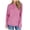 Pink, variant on WREESH Womens Fashion Crewneck Sweatshirts Solid Color Comfortable Long Sleeve Casual T-Shirt Blouse Pullover Black