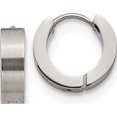 thumbnail image 1 of Stainless Steel Brushed And Polished 4mm Hinged Hoop Earrings (13 X 13) Made In China sre1224, 1 of 5