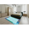 thumbnail image 5 of Ahgly Company Machine Washable Indoor Square Transitional Blue Area Rugs, 5' Square, 5 of 7