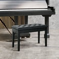 thumbnail image 2 of Black Duet Piano Chair With Faux Leather Cushioning And Wooden Frame Bench Upholstery Robust Base - For Duets, 2 of 5