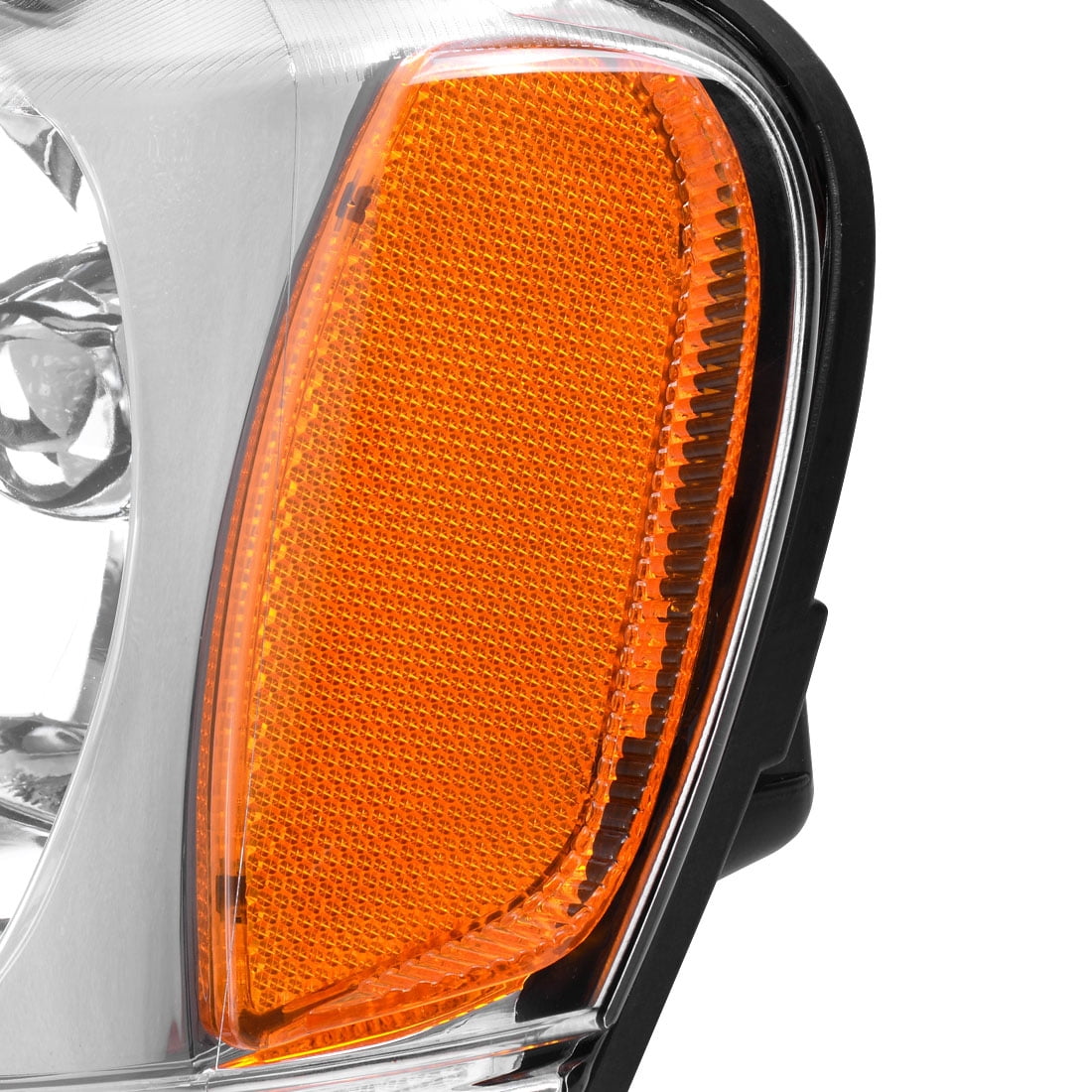 RVNI Chrome Amber Corner Headlights For 1999-2004 Jeep Grand Cherokee Pair Headlamps