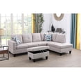 thumbnail image 3 of Starhome L Shaped Gray Couch with Storage Ottoman(Pillows Included) Microfiber, 3 of 8