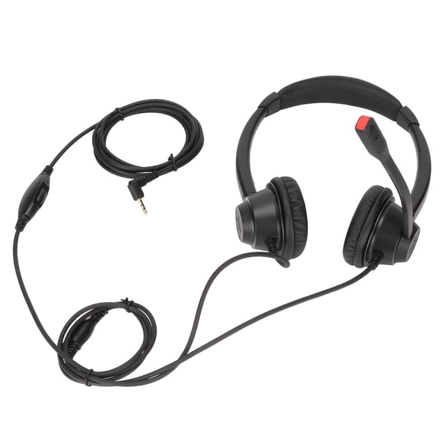 Auriculares binaurales con cable de 2,5 mm para empresas, con micrófono HD, para centros de llamadas y telemarketing.