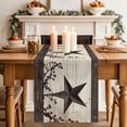 thumbnail image 2 of Table Runner 72 Inches Long for Kitchen Dining, Texas Star Brown Dresser Scarf Farmhouse, Dining Table Decorations for Wedding/Parties, Farmhouse Berry Wooden Vintage 16 x 72 In, 2 of 8