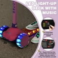 thumbnail image 6 of Meghna Kids Kick Scooter 3 LED Light-up Wheels with Music Anti-slip Deck Height Adjustable for 3-6 Years Old Toddler Boys Girls Pink, 6 of 6
