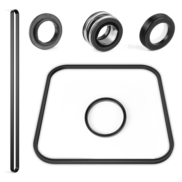Kit de Réparation de Joint de Pompe de Piscine - Ensemble Complet de Reconstruction de Joint avec Rondelle Carrée et Joints Toriques, Compatible avec Hayward Super Pump SPX1600 Series, Noir, 6 Unités