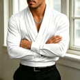 thumbnail image 6 of gbyLJF Men's Wrap V-neck Satin Shirts Business Casual Long Sleeve Blouses Wedding Party Dressy Tops, 6 of 8