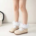 thumbnail image 3 of Set of 1 Pair Baby Short Socks with Large Ruffle Trim for Spring and Fall 1 to 10+ Year Kids Ankle Socks Comfortable, 3 of 9