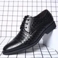 thumbnail image 4 of Men's Business Casual Dress Shoes Classic Wingtip Lace-Up Brogues Modern Formal Woven Leather Oxfords, 4 of 6