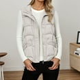 thumbnail image 2 of Gaexia Vest for Women ,Elegant Quilted Sleeveless Outerwear Vest With Notched Collar and Front Pockets for Women Winter Casual Fashion, 2 of 5