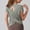 Gray, variant on Womens Open Back Workout Top Wrap Cross Back Athletic T Shirts Oversized Short Sleeve Backless Yoga Tee Shirt