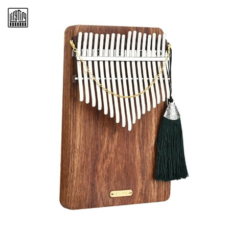 LINGTING K17P 17-key Portable Thumb Piano Kalimba Mbira Sanza Solid Wood Material with Storage Bag Carry Case Music Book Stickers Tuning Hammer Pickup Accompaniment Chain Tassel Decoration
