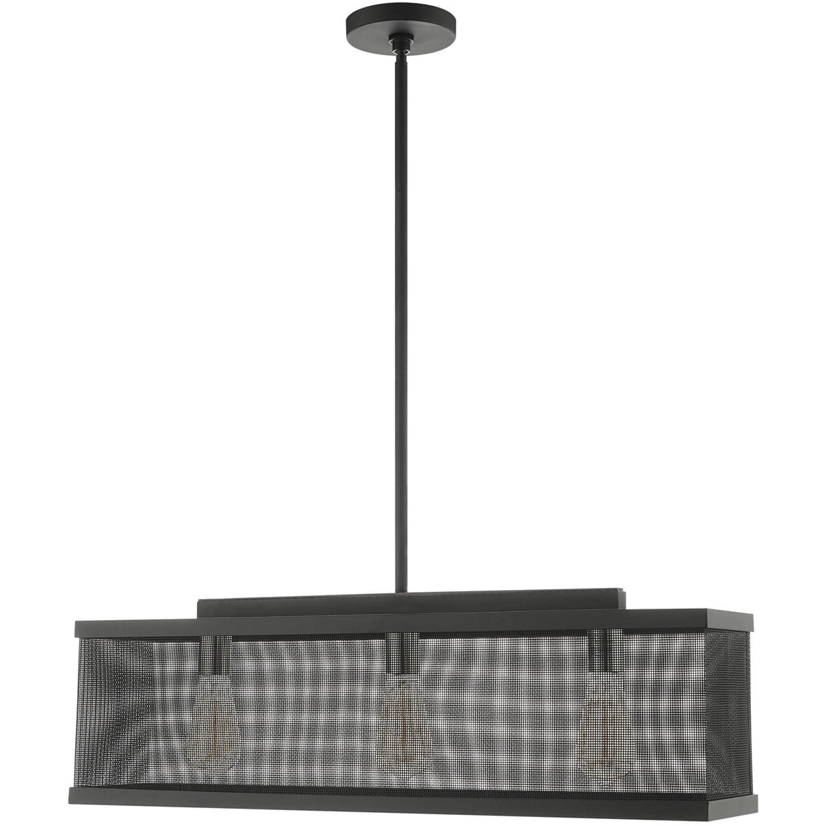 6.5 inch 3 Light Black Chandelier with Black Stainless Mesh Shade