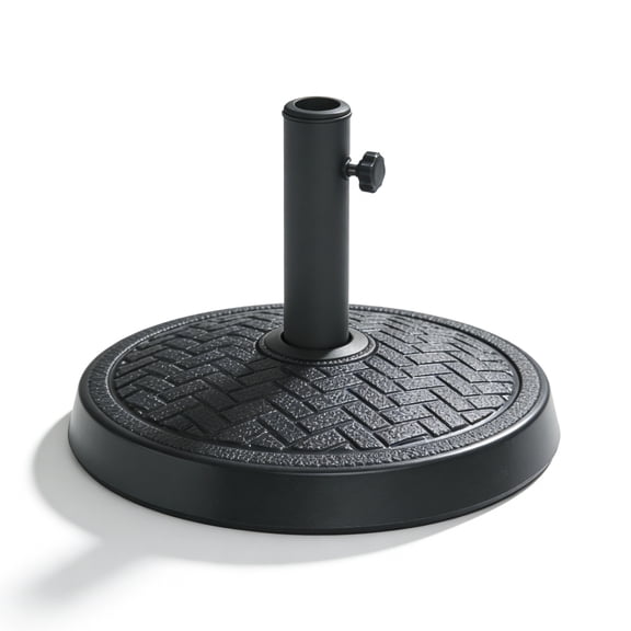 Kool 18 lbs Round Resin Patio Umbrella Base with Cement Filled– Designed to be Used with Patio Table, Black