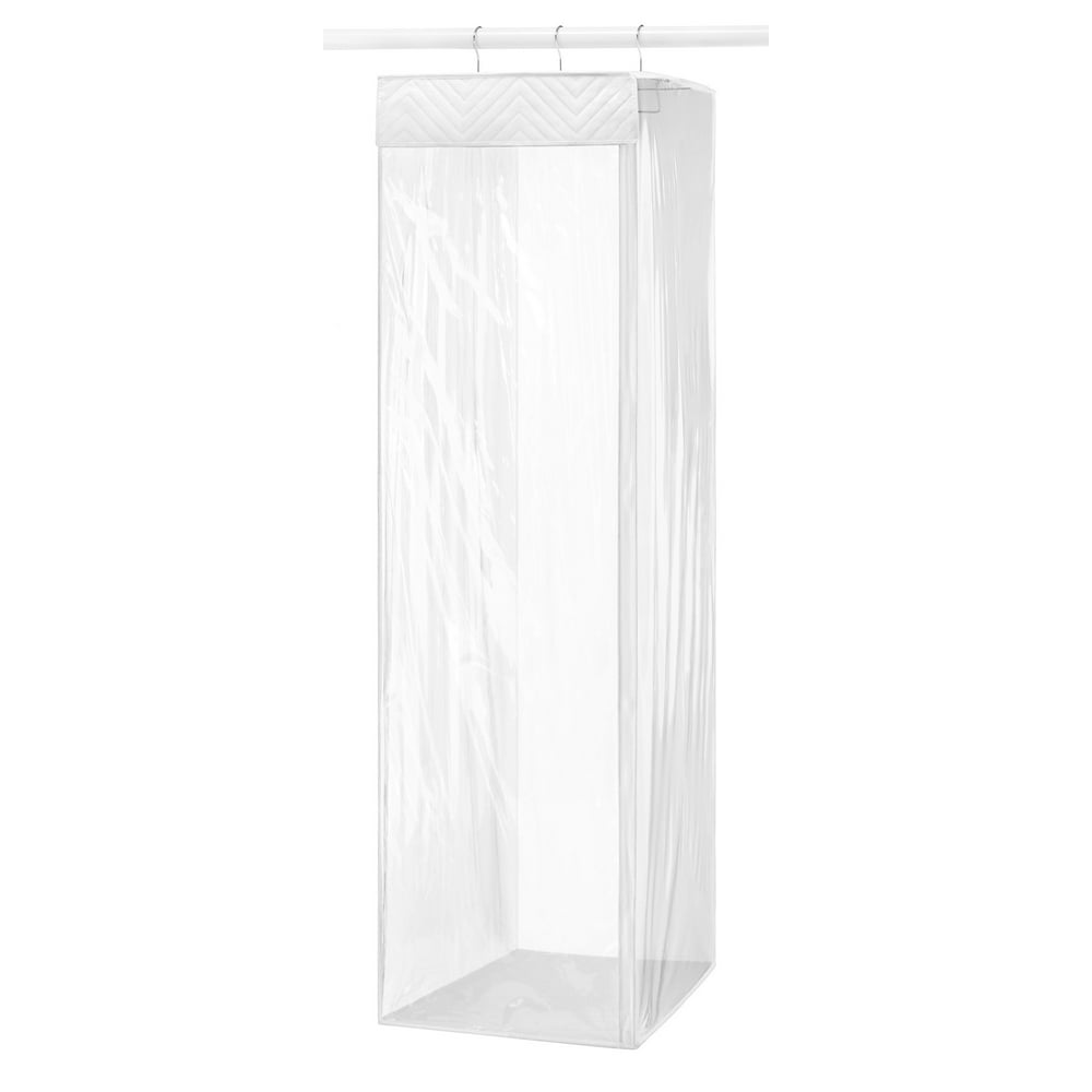 Whitmor Hanging Zippered Garment Bag Closet Organizer Clear & White
