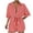 Red, variant on Womens Rompers for Summer Striped Button Front Tops Half Sleeve Belted Shorts Wide Leg Loose Jumpsuit