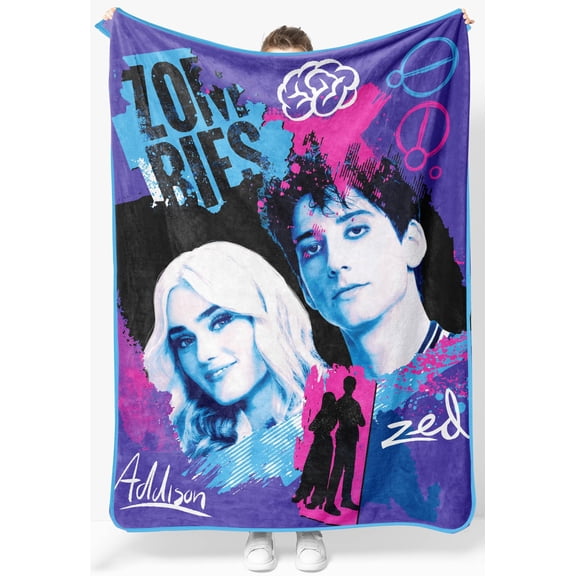 Jay Franco Kids Plush Throw Blanket – Soft & Cozy Fleece Throw for Bedroom & Couch Décor, Official Licensed Product, Purple - Zombies 4 Dawn of The Vampires, 46x60 - Throw Blanket