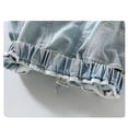thumbnail image 2 of Afuyipoi Girls Bermuda Denim Shorts Size 10-12,Elastic Waist Embroidered Breathable Baggy Jean Shorts Blue, 2 of 6