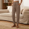 thumbnail image 5 of Perfectbot Women's Casual Drawstring Pants Ruffle Elastic Waist Cuff Bottom Pants with Pockets, 5 of 6