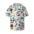 thumbnail image 3 of Goofa Dinosaur Printed Men's Casual Short-sleeved Shirt,Lightweight Breathable Button-down,Summer Casual men's top,Versatile Fashion shirt-3X-Large, 3 of 7