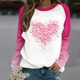 thumbnail image 2 of mihongmao Valentine Plus Size Tops for Women Valentine's Day Printed Casual Printed Long Sleeve Round Neck Pink 3X, 2 of 4