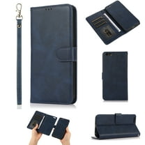 iPhone 7/iPhone 8 Case, Cover for iPhone SE 2020(2nd Gen), Allytech Detachable Case Support Magnetic Car Mount Case with Lanyard Wallet Vegan Leather Shockproof Stand Case for iPhone SE 2020, Blue