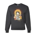 thumbnail image 1 of Wild Bobby, Betty Boop Good Vibes Only Betty Boop Unisex Crewneck Sweatshirt, Heather Black, Small, 1 of 5