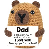 Gifts for Dad from Daughter Son, Birthday Gifts for Father New Daddy, Fathers Day Best Dad Ever Gift, Stepdad Bonusdad I Love You Present, Handmade Crochet Animal Capybara Decor