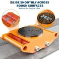 thumbnail image 3 of Pinypikaka 4PCS Machinery Skates, 8T 12T Machinery Dolly, 4 Wheels Heavy Duty Machine Moving Skates with 360° Rotation Disc for Moving Equipment, Orange, 3 of 6