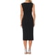 thumbnail image 3 of Vestido midi con abertura y envoltura falsa INSPIRE CHIC para mujer, vestido de cóctel con escote en V, largo, azul XL, L negro, 3 of 6