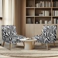 thumbnail image 4 of HELLHERO Zebra Pattern Armless Accent Chair Protector, Stain Protection Anti Scratch Armless Accent Chair Cover for Living Room Hotel, 4 of 8