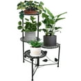 thumbnail image 1 of Soporte para plantas NAKUPE de metal, 4 niveles, para esquina, 76 cm de alto, negro, 1 of 7