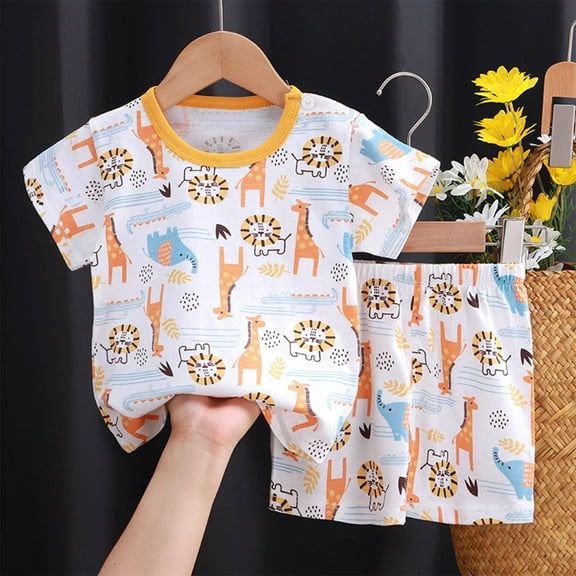 Cethrio Toddler Boys Outfit Sets, Short Sleeve Summer Cotton Shirts and Shorts Set White Size 3-4 T