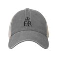 Queen Ii Elizabeth England Queen Of Unisex Adult Washed Denim Mesh Cap