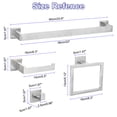 thumbnail image 2 of 5pcs Bathroom Hardware Set, 23.6Inch Stainless Steel Towel Bar Set, Toilet Paper Holder, 2 Towel Hook Wall Mount Silver, 2 of 6