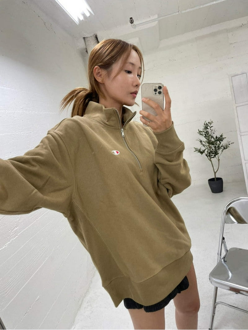 トップス CHAMPION*HOLIDAY REVERSE WEAR Champion Men's Reverse Weave Quarter Zip Embroidered C Logo