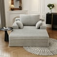 thumbnail image 6 of 51" Oversized Chaise Lounge Chair, Plush Upholstered Sofa Bed, Deep Seat Cloud Couch with Pillows, Modern Boneless Memory Foam Sleeper for Living Room , Bedroom, No Assembly Required, Grey, 6 of 10