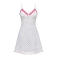 thumbnail image 7 of THDHVS Casual Dresses for Women,Heart Print Lace V Neck Spaghetti Strap Dress Slim Fit Elegant Casual Summer Style,Womens Summer Dresses Hot Pink XL, 7 of 7