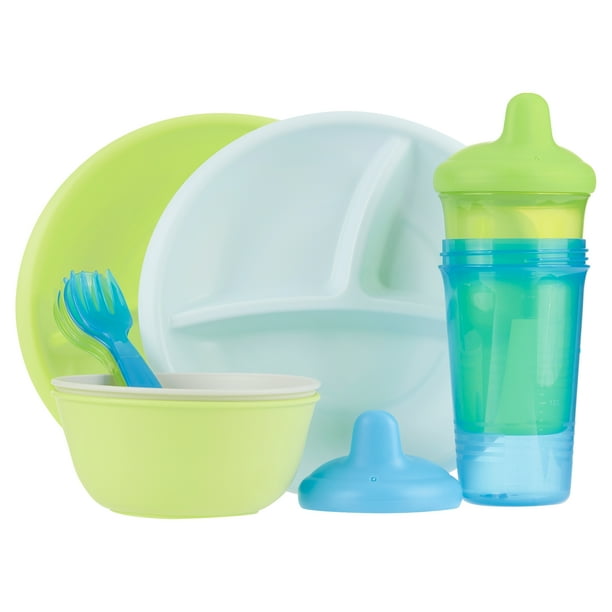 Parent's Choice Tableware Giftset, 4+ Months, 10 Pack, Blue Green