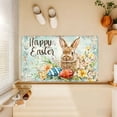 thumbnail image 5 of CoreLiving Easter Bunny in Floral Bouquet Plush Bath Rug for Bathroom Soft Shaggy Shower Mat Water Absorbent Non-Slip Indoor Decor 24x16 Inch, 5 of 7